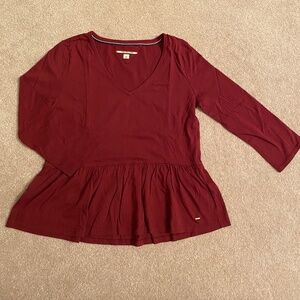 Tommy Hilfiger 3/4 Length Sleeve Peplum Top